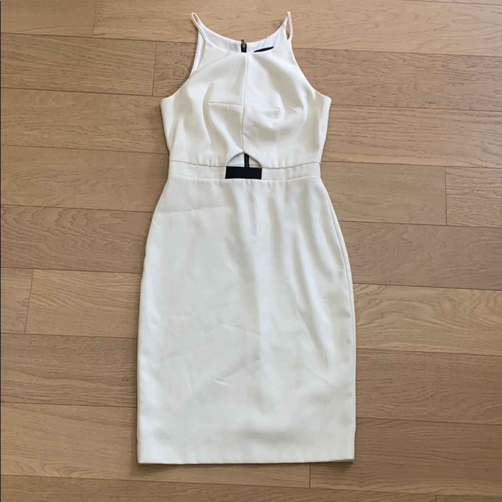 Topshop White Cut Out Midi Dress